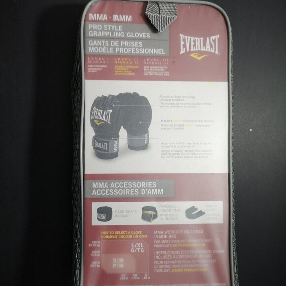 NIP Everlast MMA Pro Style Black Grappling Gloves Level 11 Size Small/Medium - Picture 3 of 5